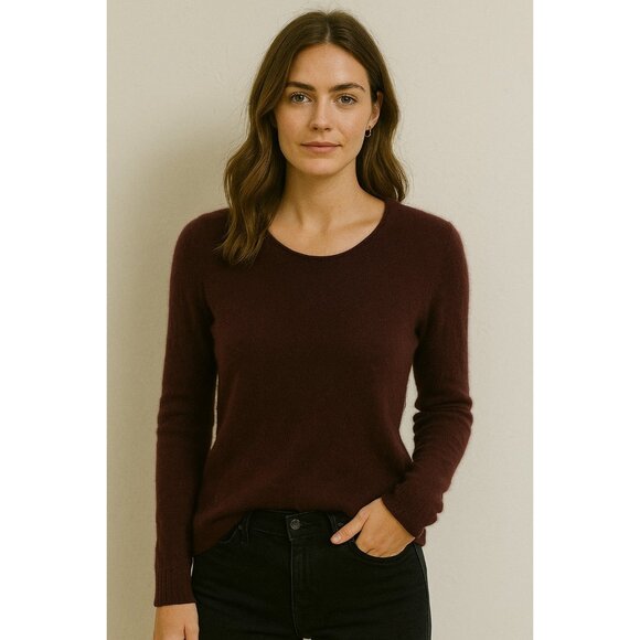 41 Hawthorn 100% Cashmere Sweater Women’s Size L Burgundy Soft Lightweight - Picture 1 of 10